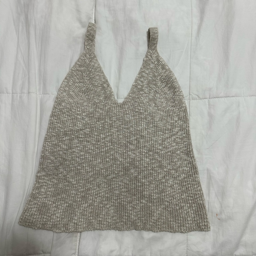 Beige knitted tank top